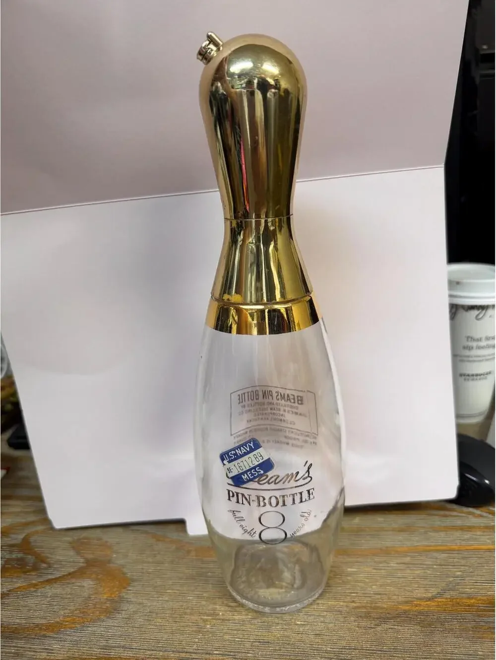 1950’s Glass Jim Beam Bowling Pin Decanter